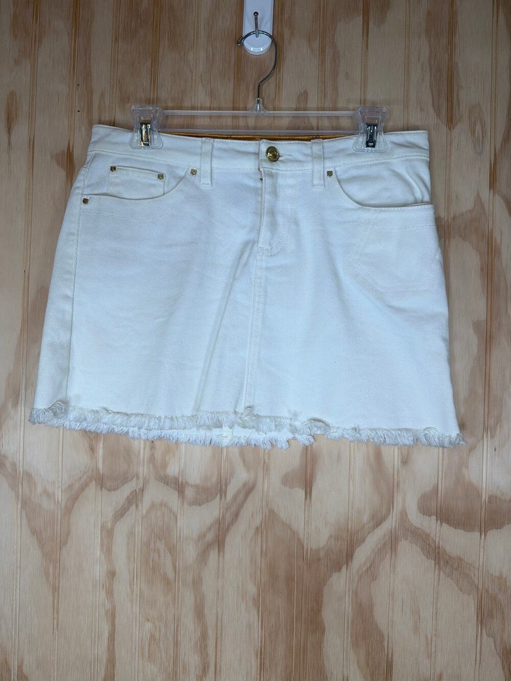 Vintage Def Jam University Phat Fashion White Denim Mini Skirt 7/8 Y2K Hip Hop